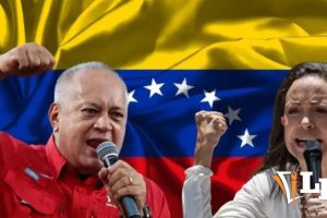 Diosdado Cabello y Corina Machado