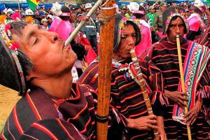 Primer plano de danzarines de Phujllay